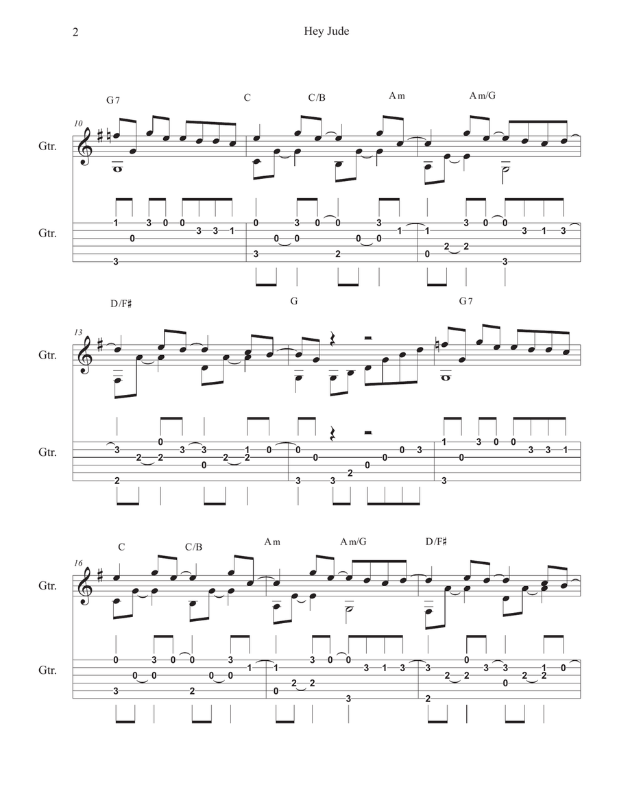 Hey Jude Hey Jude Guitar Solo scores gallery preview page 2