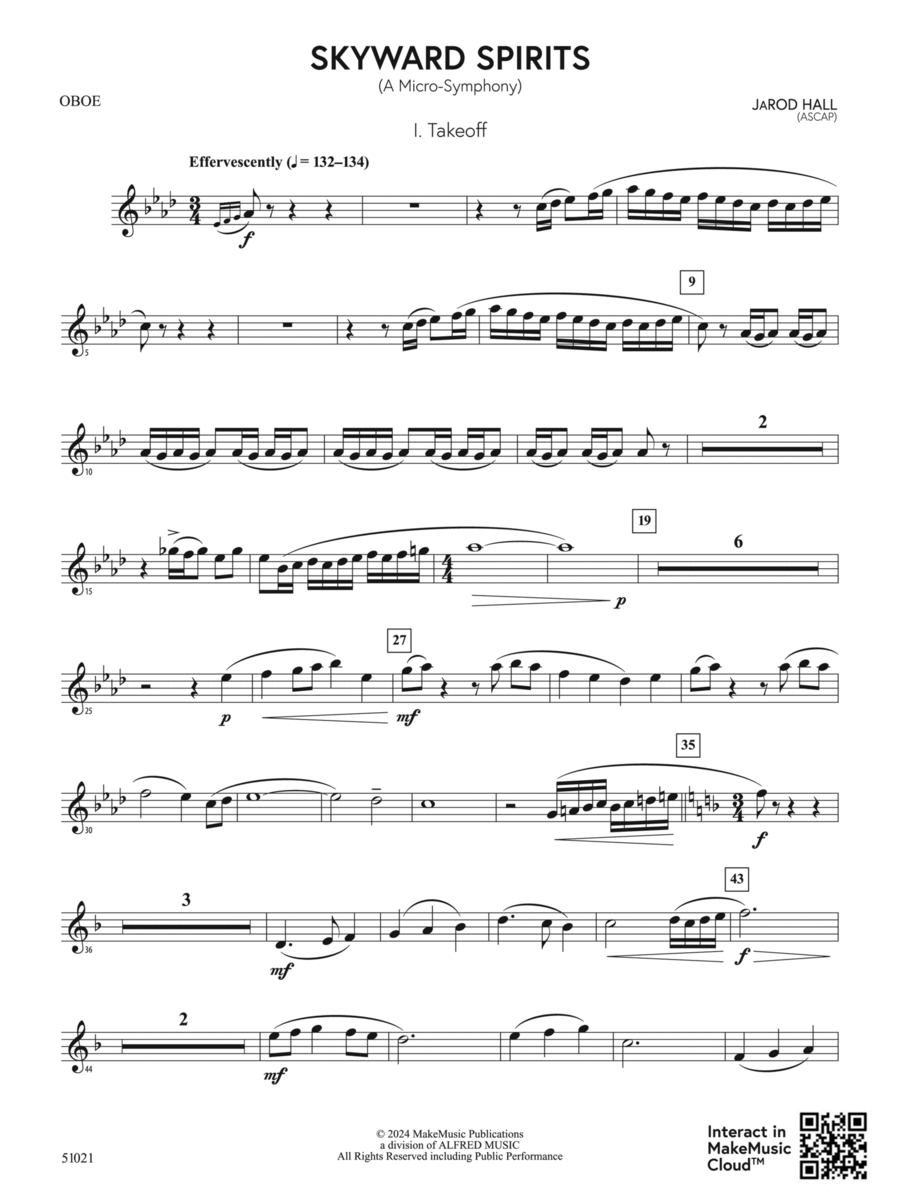 Skyward Spirits: Oboe Skyward Spirits: Oboe Concert Band scores gallery preview page 1