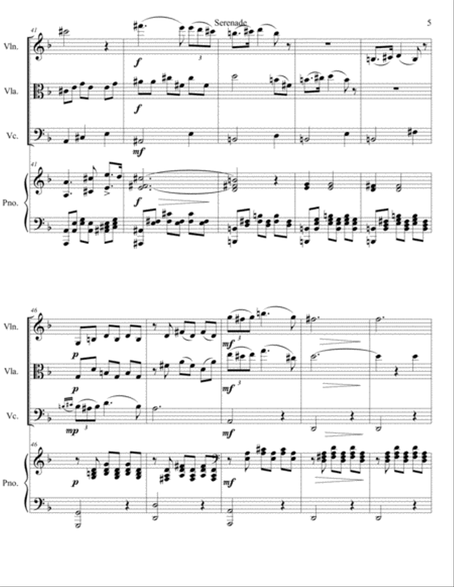 Franz Schubert - Serenade from Schwanengesand arr. for piano quartet (score and parts) Piano Quartet scores gallery preview page 5