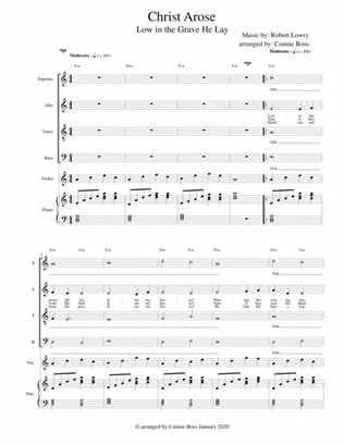 Christ Arose - Low in the Grave He Lay - SATB with violin and piano