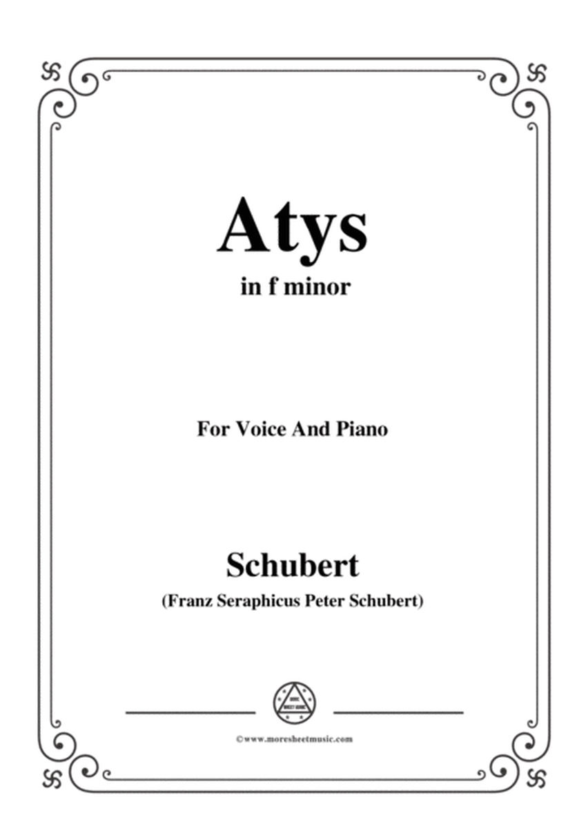 Schubert-Atys,in f minor,for Voice and Piano image number null