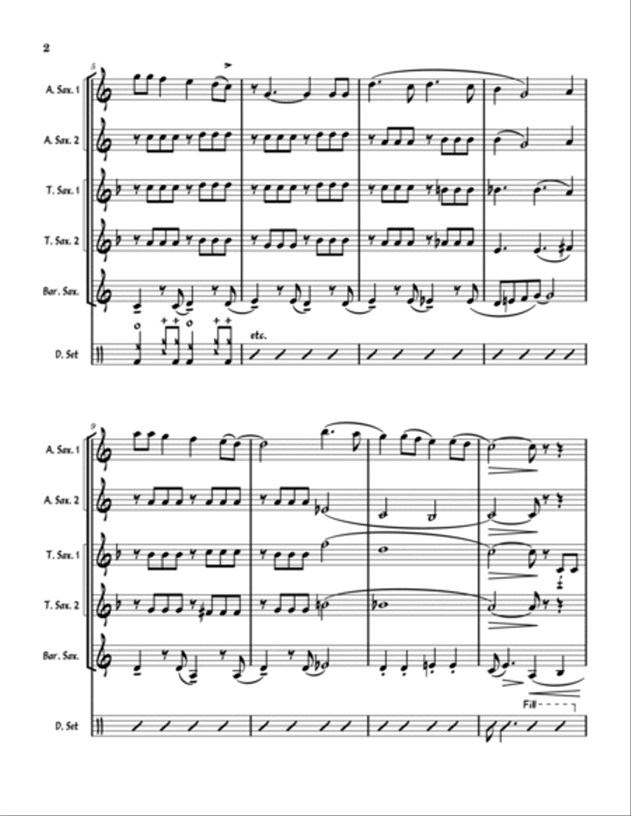 Let It Snow! Let It Snow! Let It Snow! Saxophone Quintet scores gallery preview page 2
