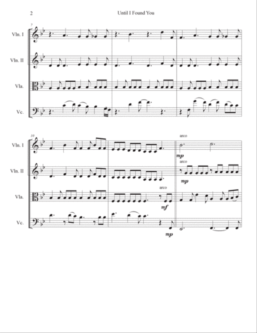 Until I Found You String Quartet scores gallery preview page 3