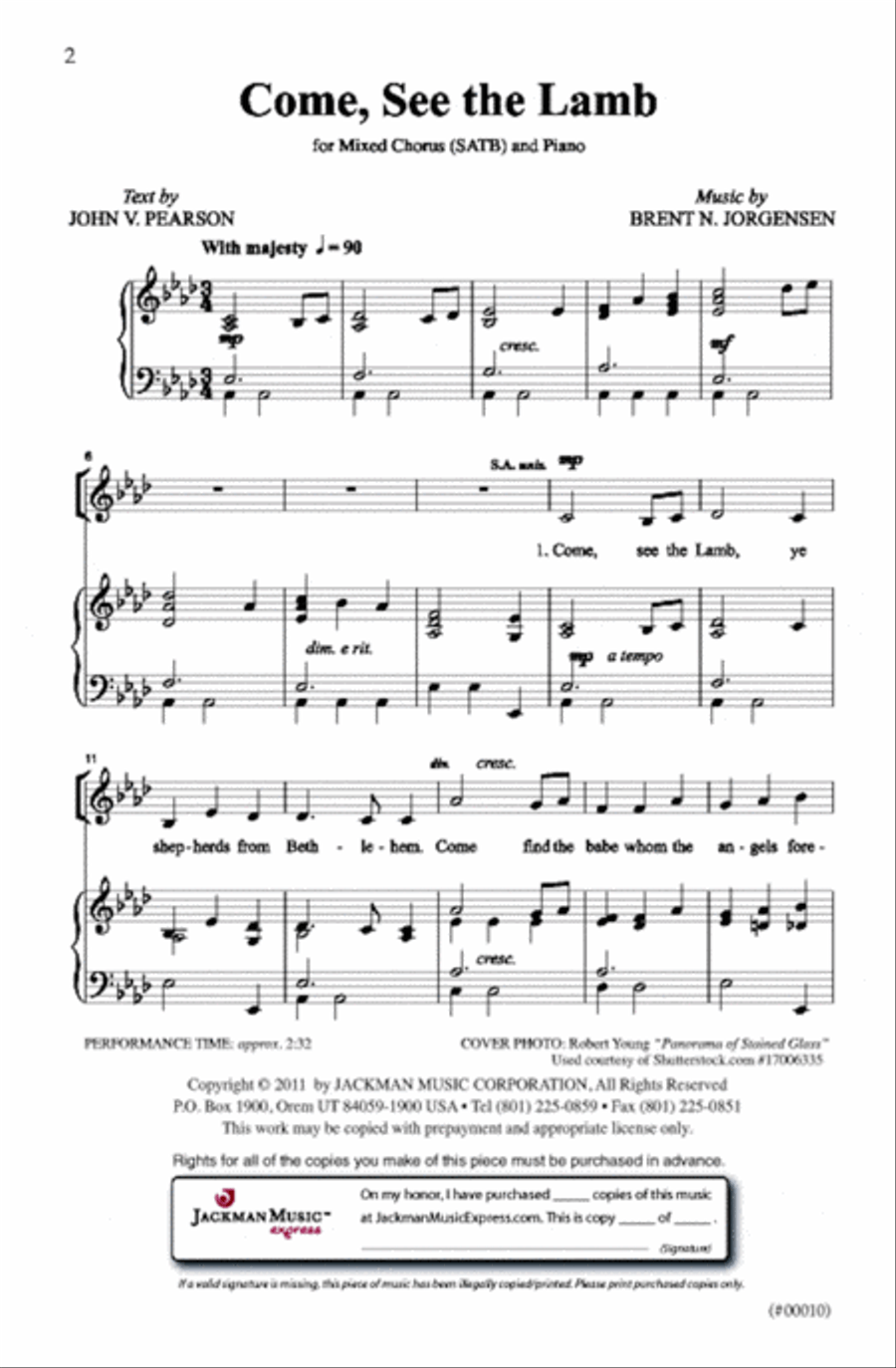 Come See the Lamb - SATB Come See the Lamb - SATB 4-Part scores gallery preview page 2