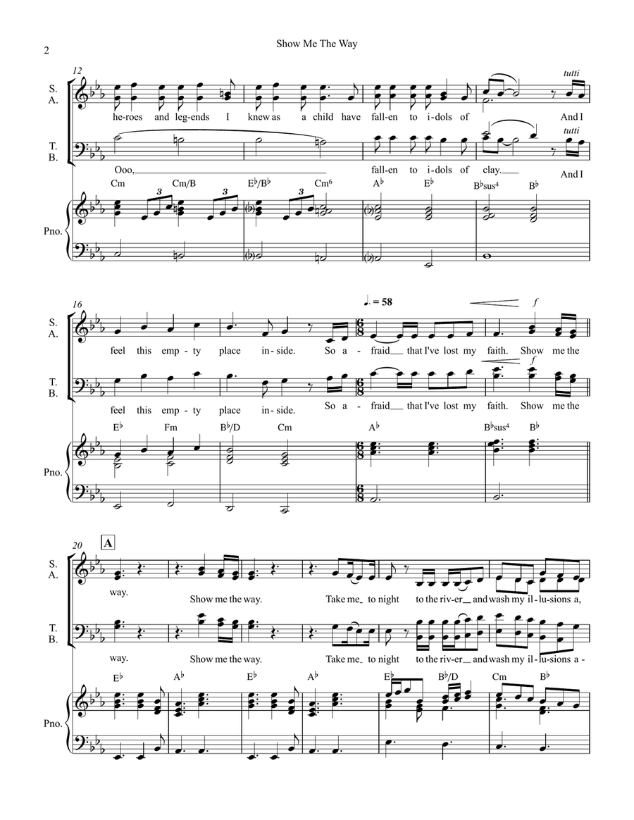 Show Me The Way 4-Part scores gallery preview page 2