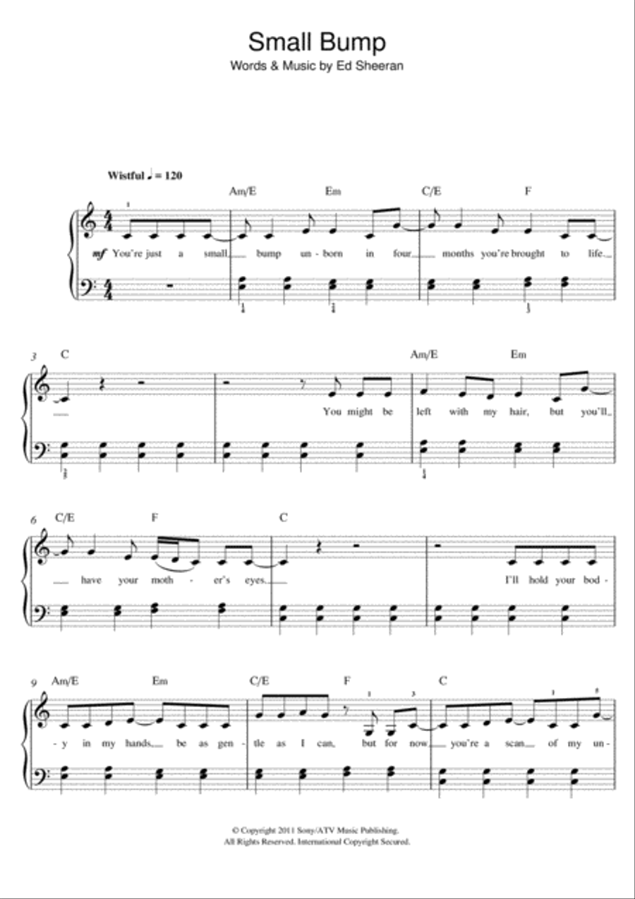 Small Bump Small Bump Piano scores gallery preview page 1