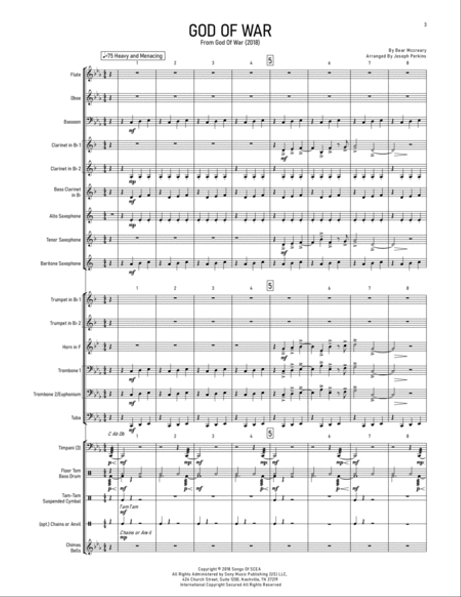 God Of War Concert Band scores gallery preview page 4