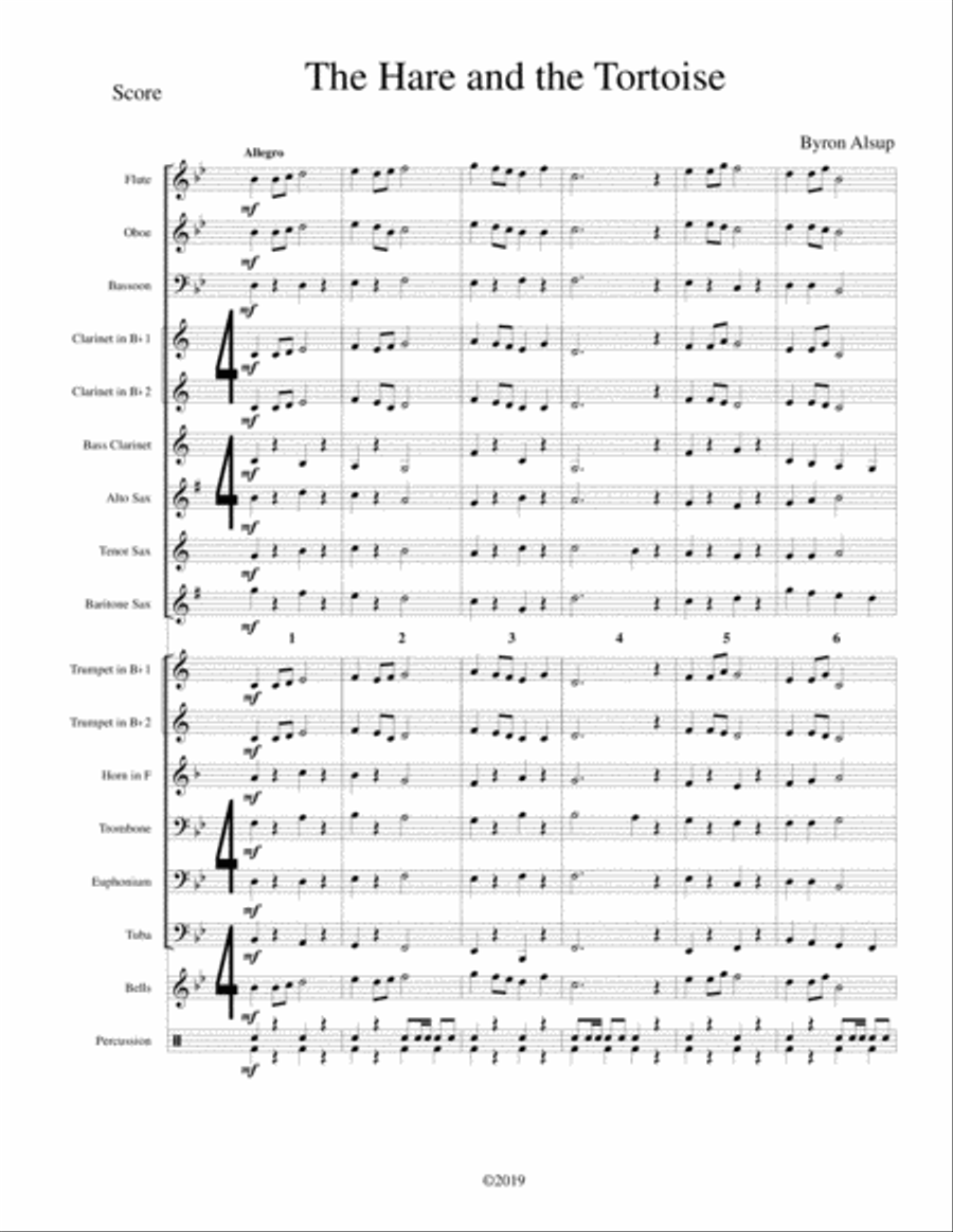 The Hare and the Tortoise Concert Band scores gallery preview page 1