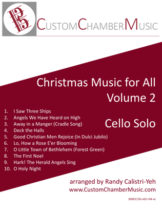 Book cover for Christmas Carols for All, Volume 2 (for Cello Solo)