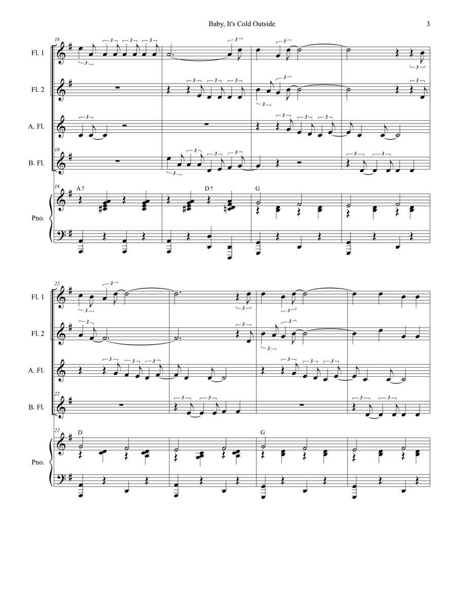Baby, It's Cold Outside Baby, It's Cold Outside Woodwind Ensemble scores gallery preview page 3