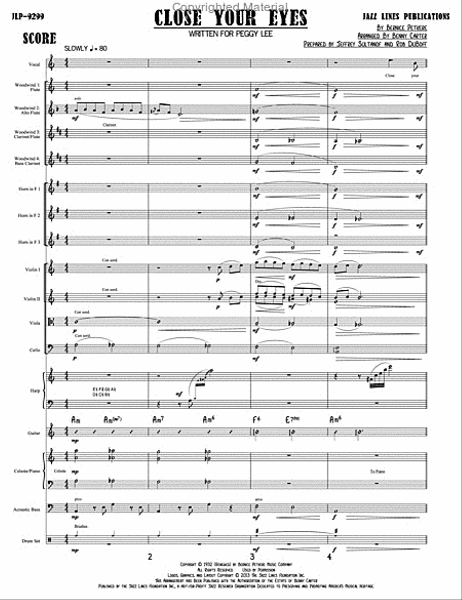 Close Your Eyes Orchestra scores gallery preview page 4