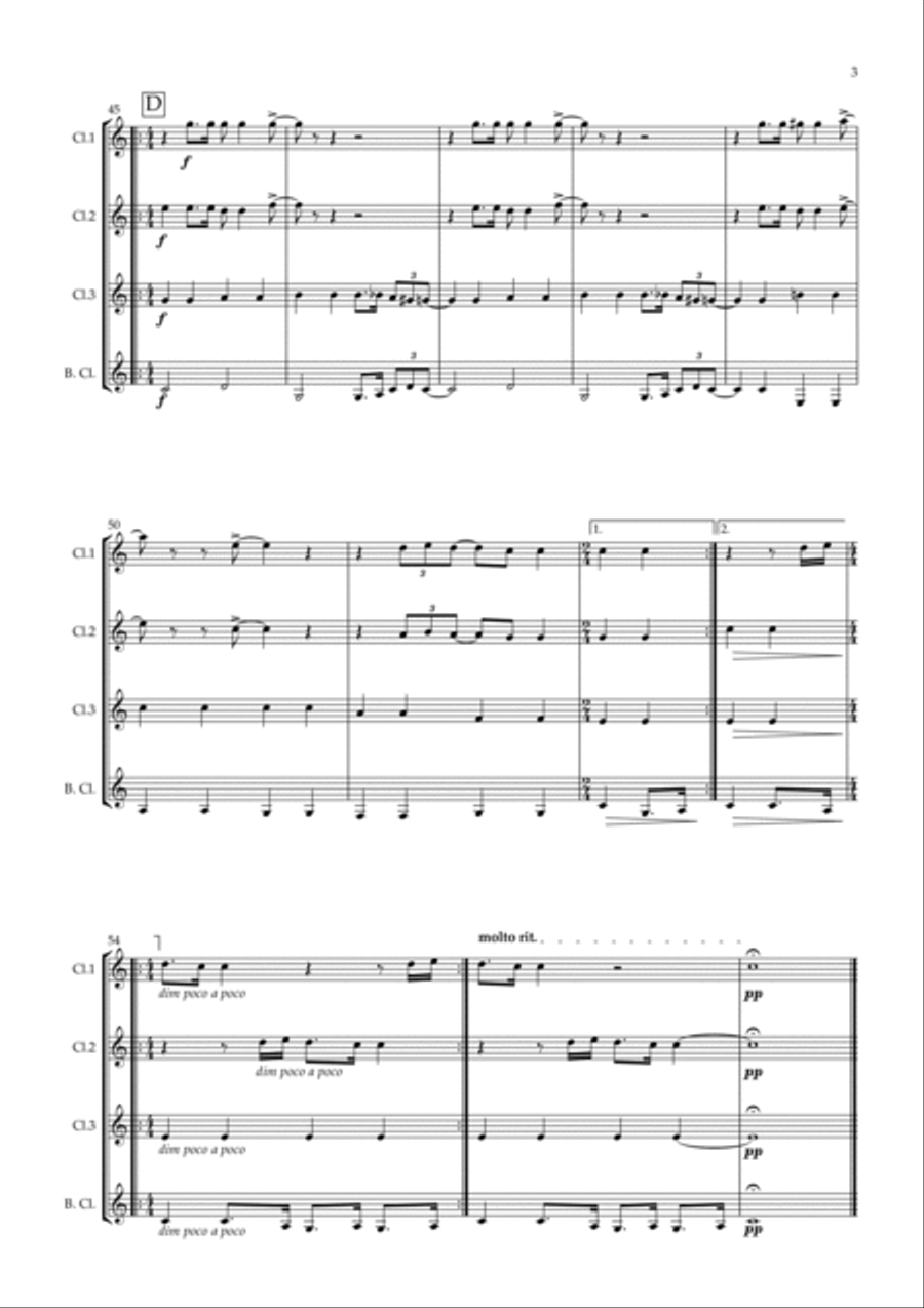 All You Need Is Love Clarinet Quartet scores gallery preview page 4