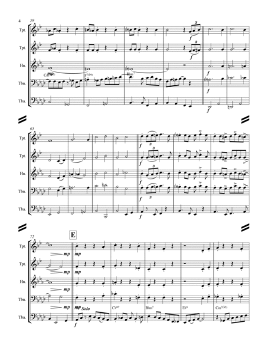 I'll Be Home For Christmas Brass Ensemble scores gallery preview page 5