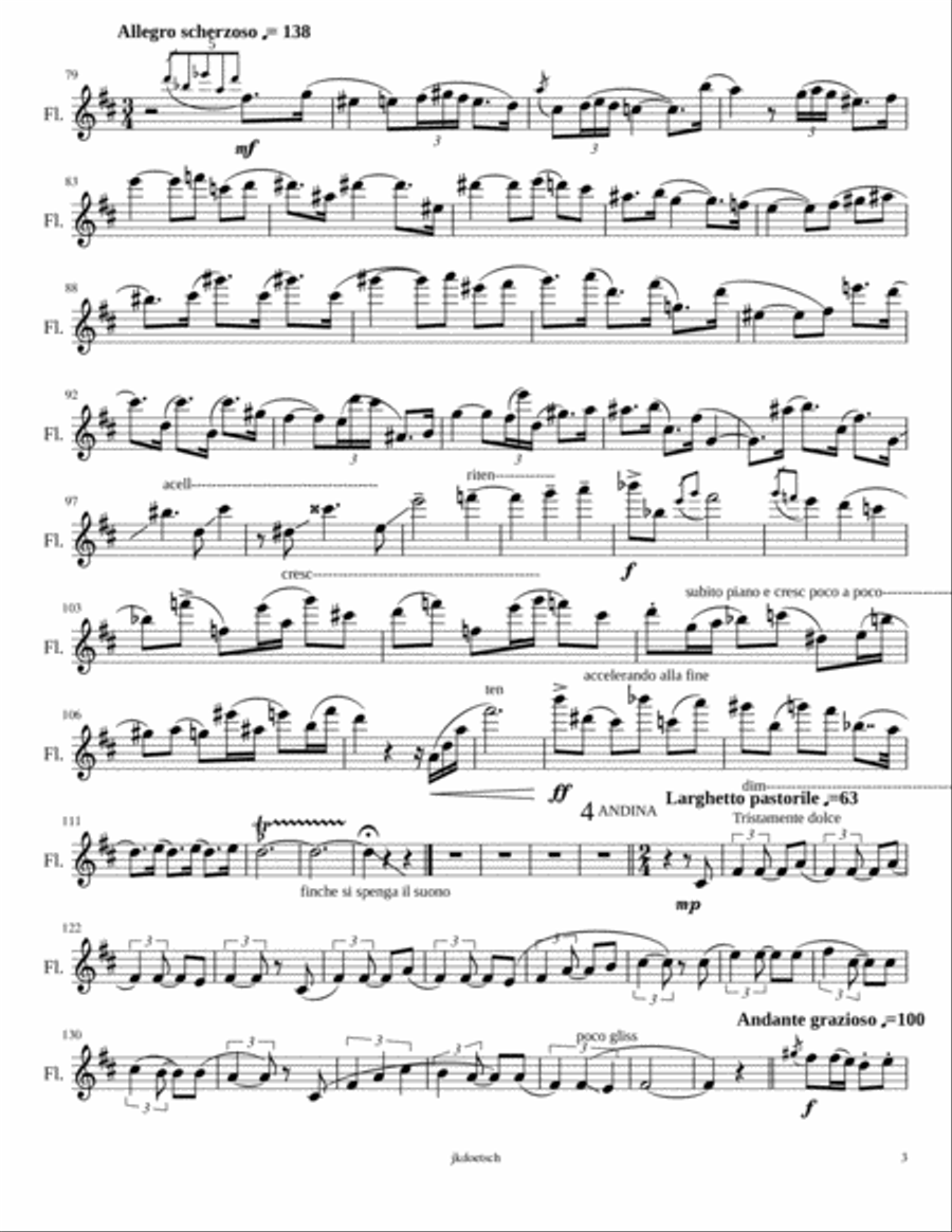 FIVE MONOLOGUES FOR SOLO FLUTE Flute Solo scores gallery preview page 3
