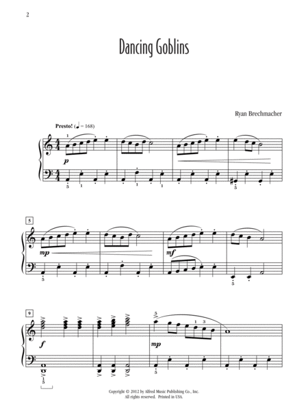 Dancing Goblins Piano Solo - Sheet Music