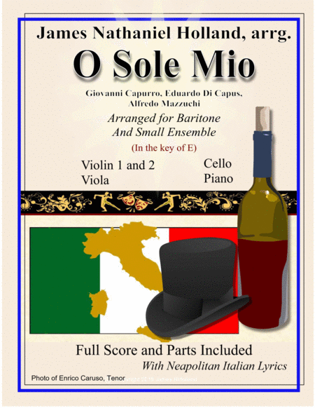 O Sole Mio Arranged for Baritone and Small Ensemble Key of E image number null