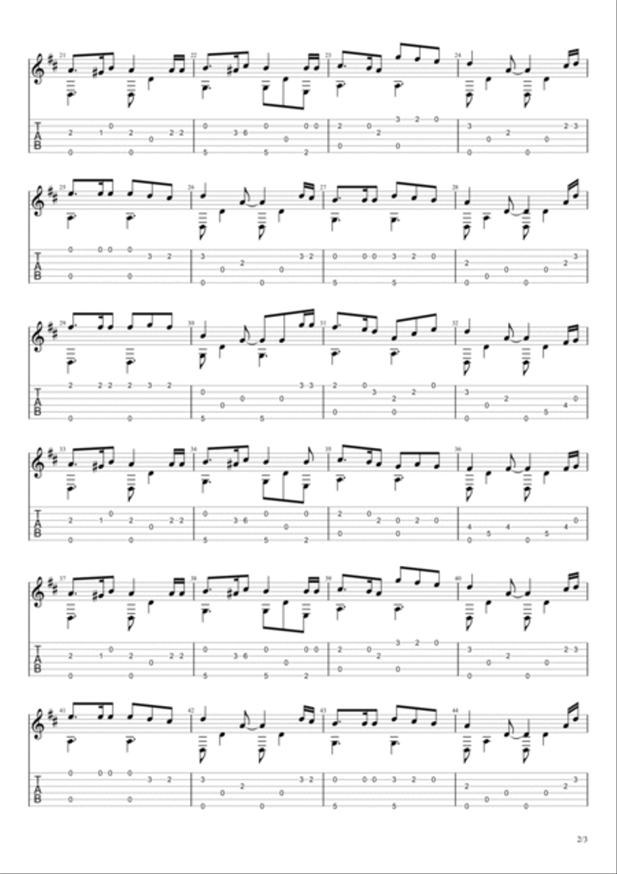The Old Rugged Cross Guitar Tablature scores gallery preview page 2