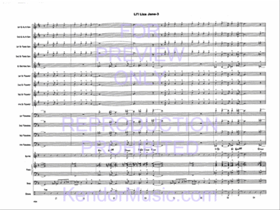 Li'l Liza Jane (Full Score) Jazz Ensemble scores gallery preview page 5