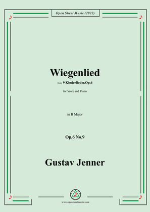 Book cover for Jenner-Wiegenlied,in B Major,Op.6 No.9