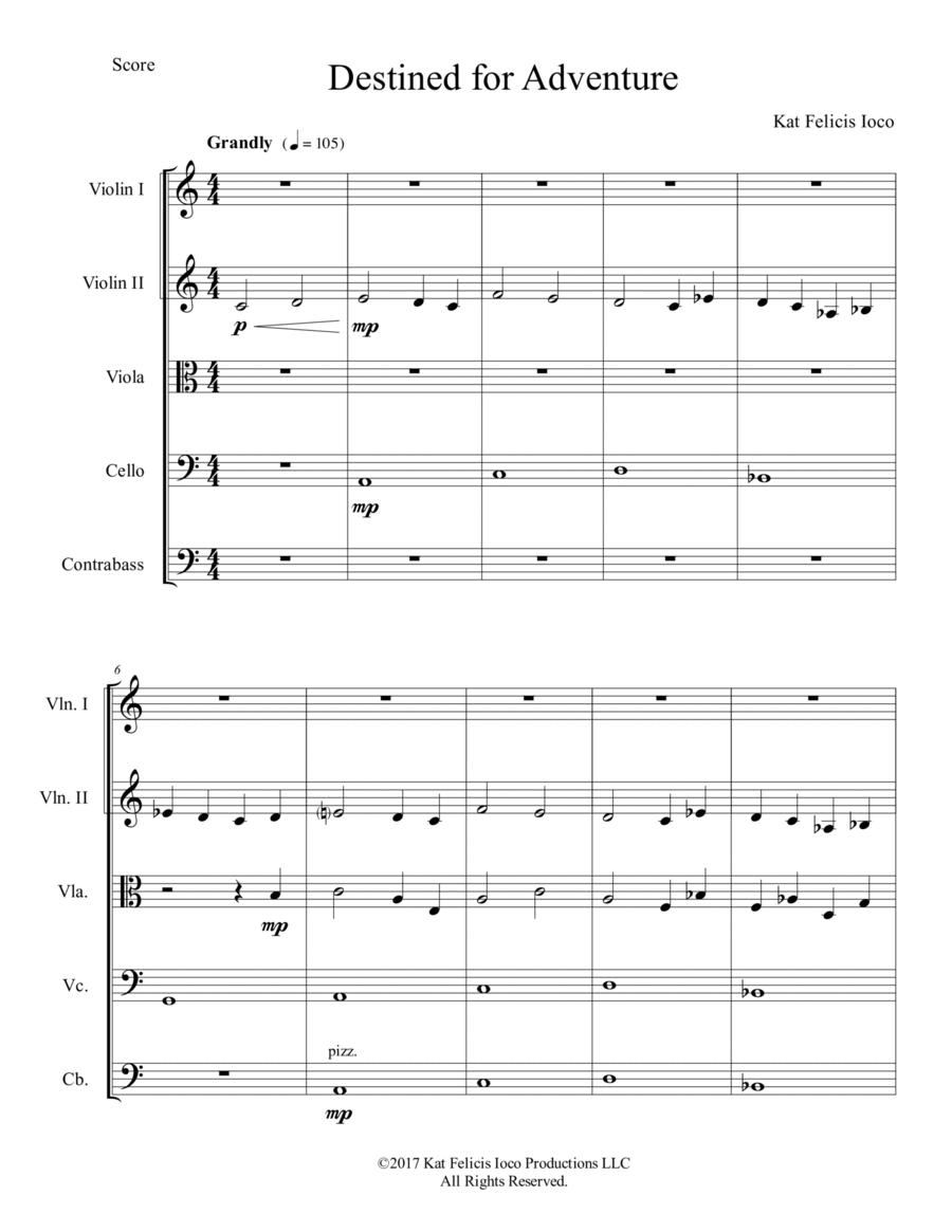 Destined for Adventure String Quartet scores gallery preview page 1