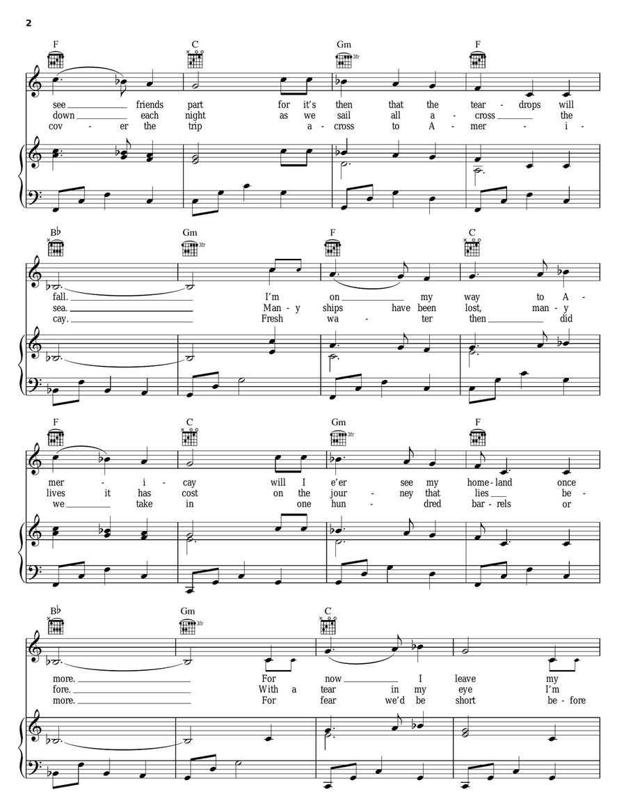 Paddy's Green Shamrock Shore Piano, Vocal, Guitar scores gallery preview page 2