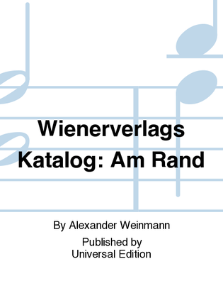 Wienerverlags Katalog: Am Rand