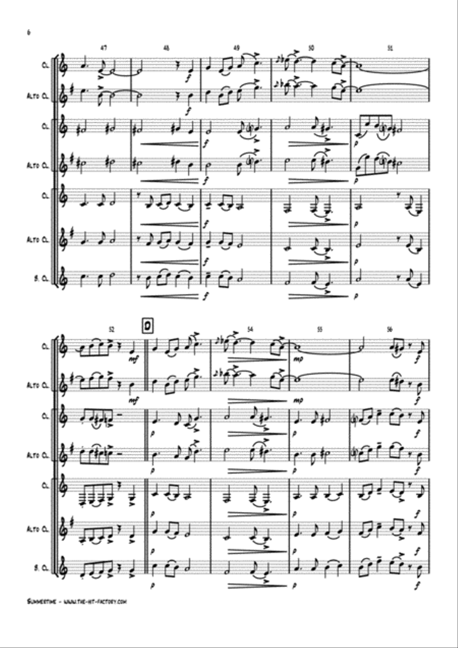 Summertime Woodwind Trio scores gallery preview page 6