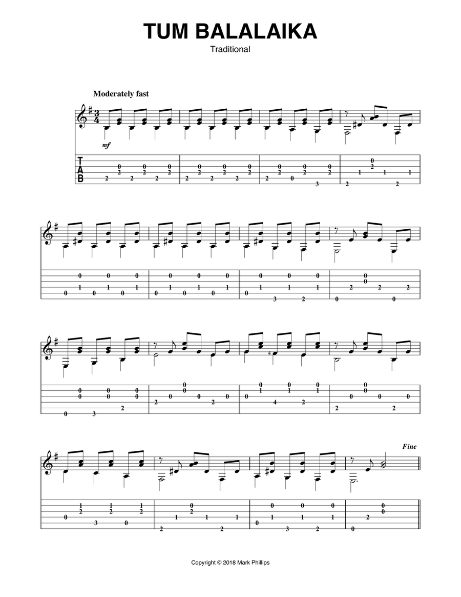 Tum Balalaika Tum Balalaika Acoustic Guitar scores gallery preview page 1