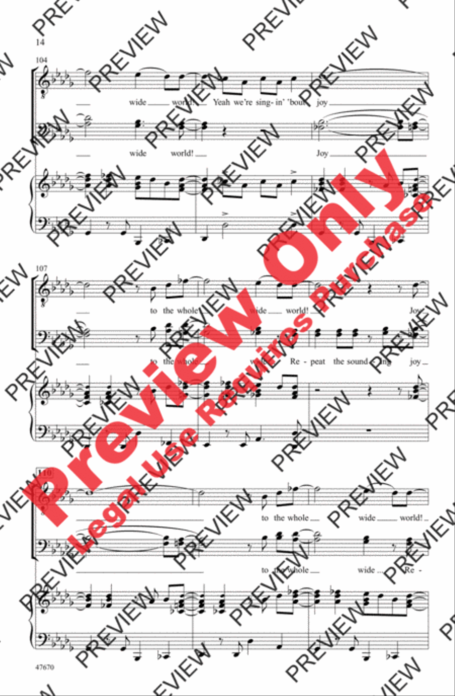 Joy to the World! Men's Choir scores gallery preview page 14