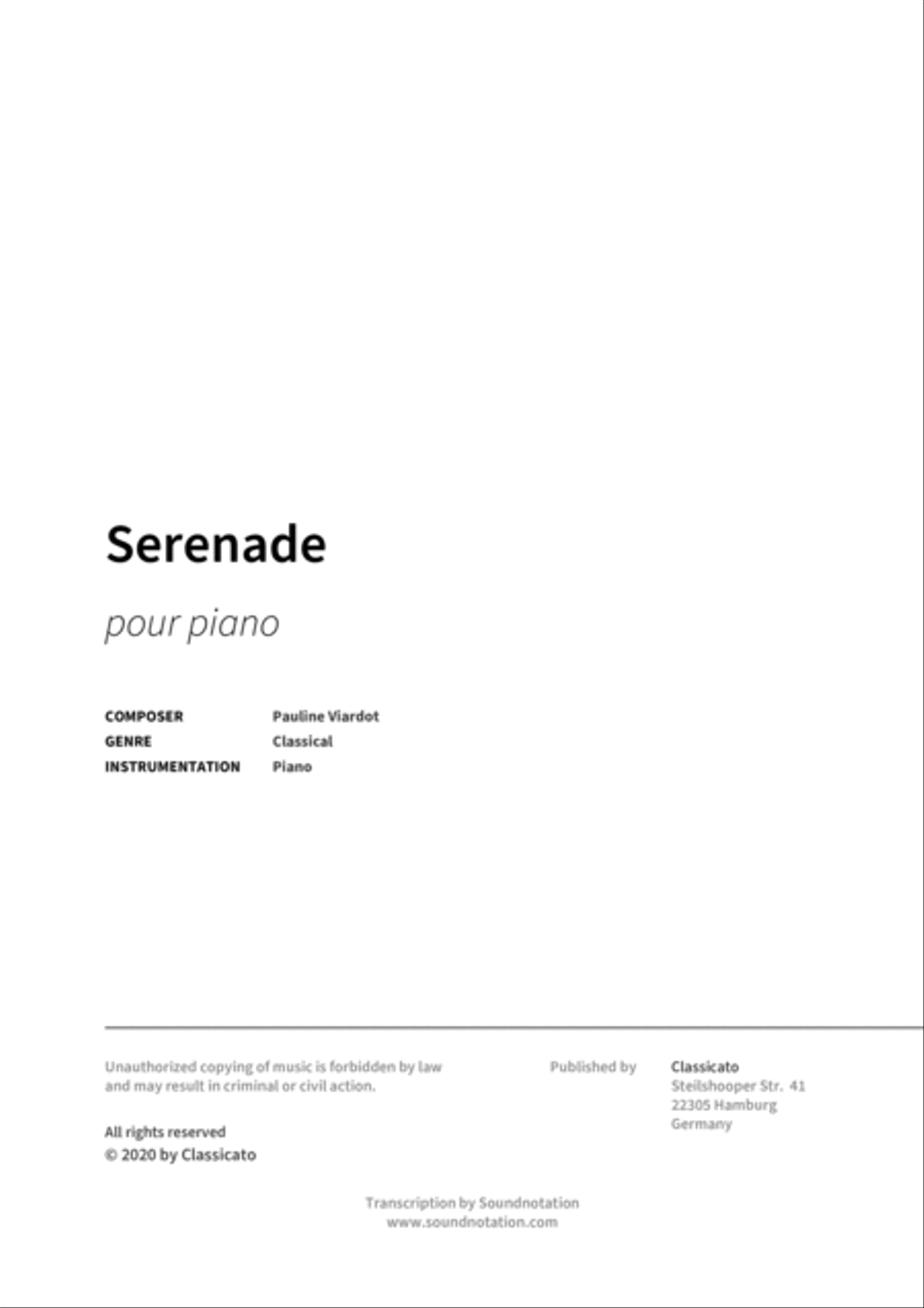 Serenade Serenade Piano Solo scores gallery preview page 2