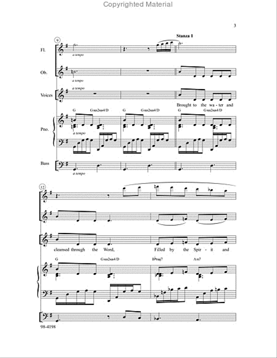 Brought to the Water Unison Choir scores gallery preview page 3