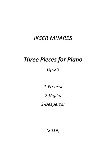 Three Pieces For Piano Op. 20 image number null