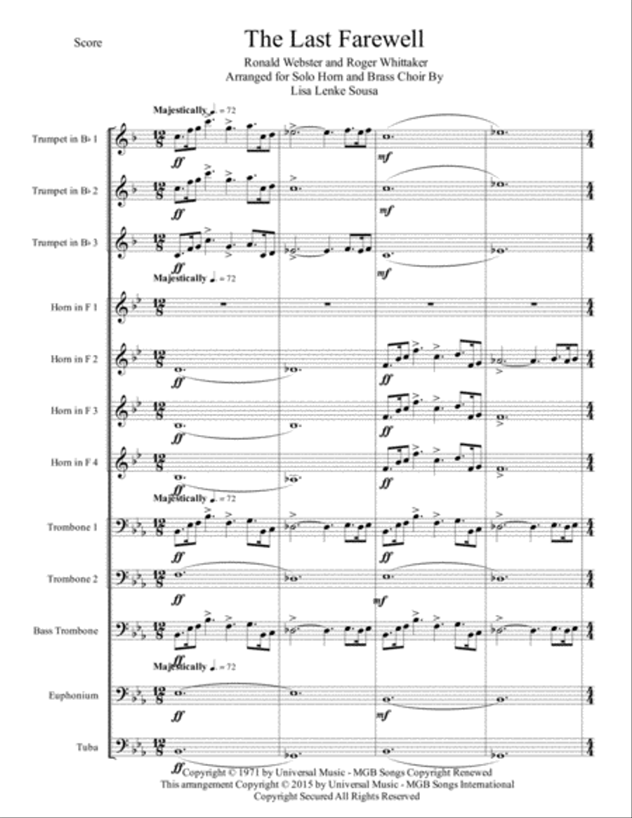 The Last Farewell Brass Ensemble scores gallery preview page 2
