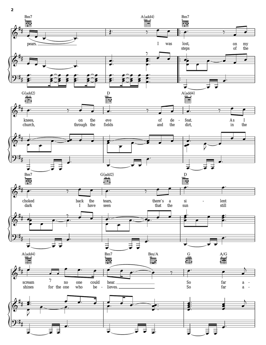 Bells Of Freedom Piano, Vocal, Guitar scores gallery preview page 2