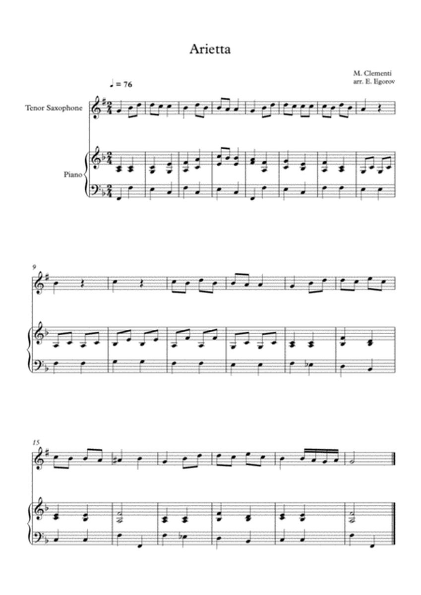 Arietta, Muzio Clementi, For Tenor Saxophone & Piano image number null
