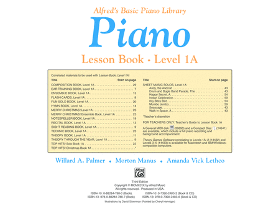 Alfred's Basic Piano Course Lesson Book, Level 1A image number null