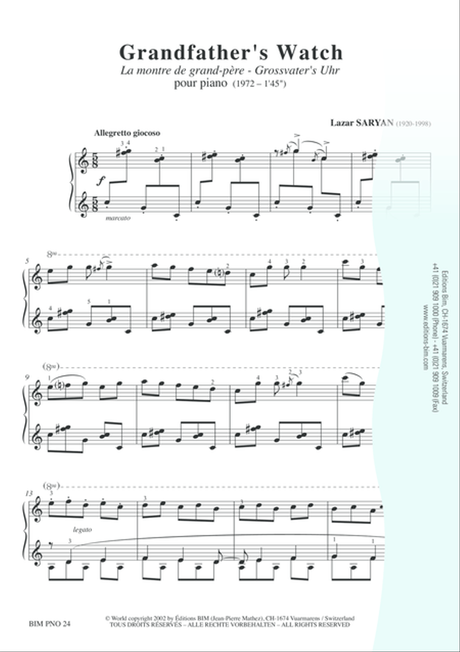 Grandfather’s watch Grandfather’s watch Piano Solo scores gallery preview page 2