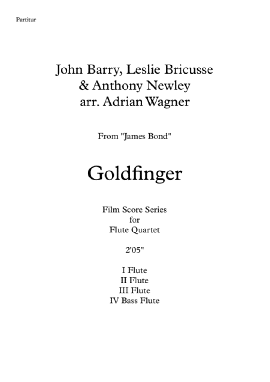 Goldfinger Flute Quartet scores gallery preview page 2