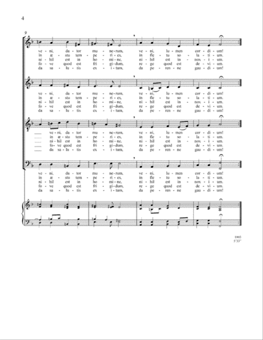 Hymnus ad Sanctum Spiritum 4-Part scores gallery preview page 4