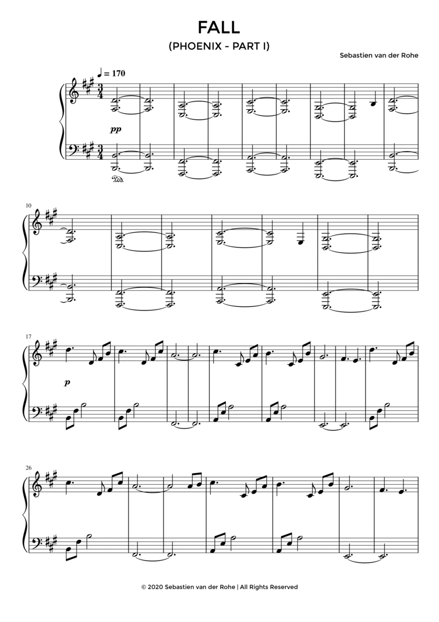 Fall (Phoenix - Part I) Piano Solo scores gallery preview page 1