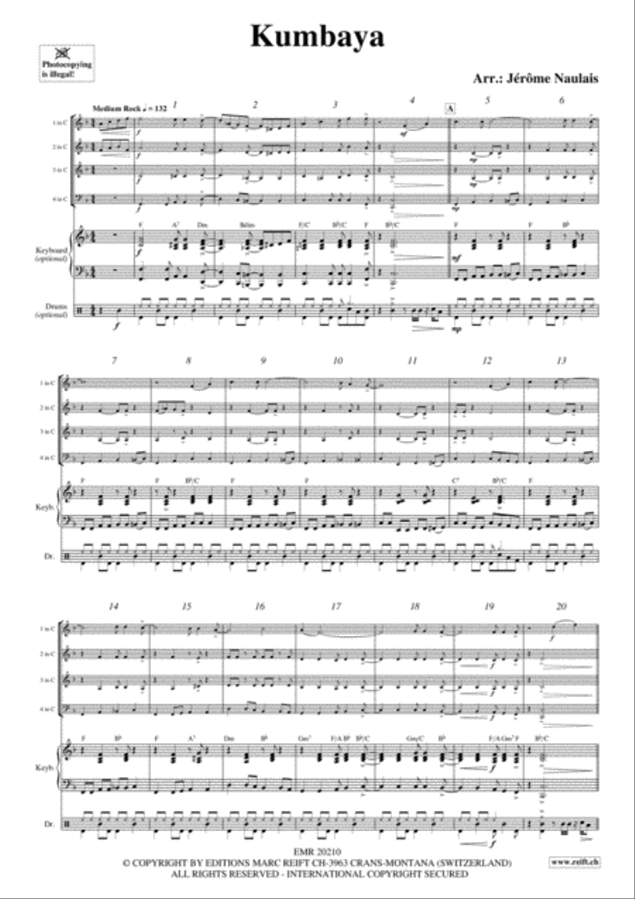 Kumbaya Woodwind Quartet scores gallery preview page 3