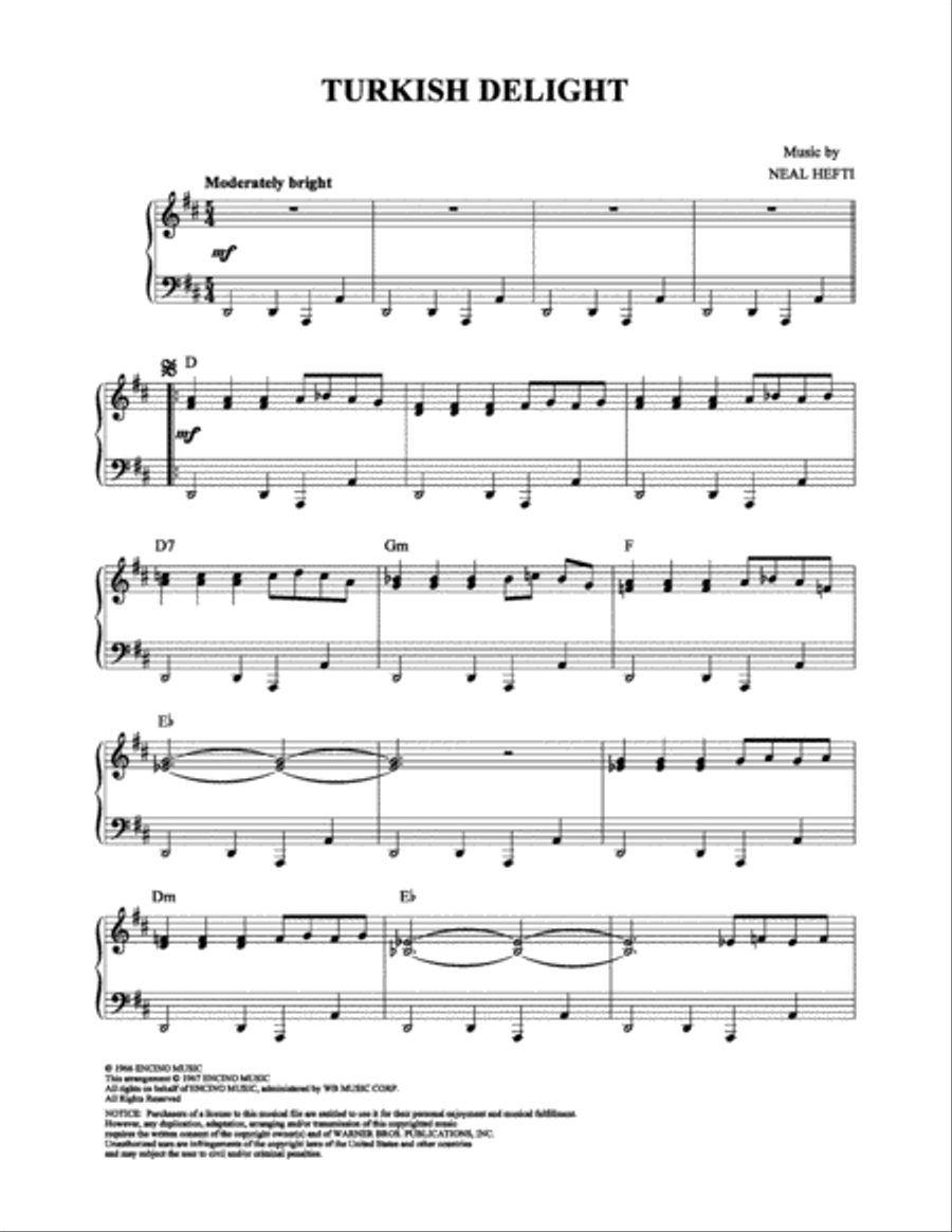 Turkish Delight Piano Solo scores gallery preview page 1