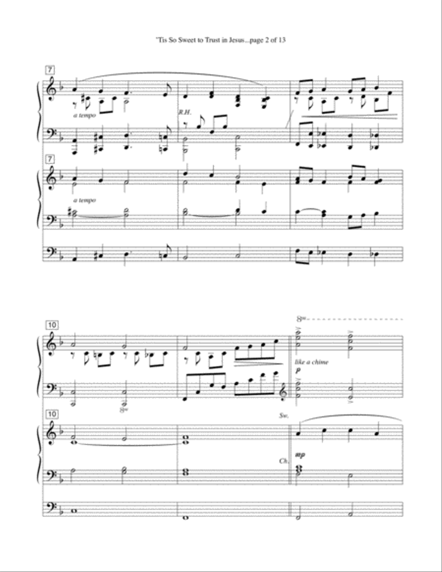 'Tis So Sweet to Trust in Jesus--Piano/Organ.pdf Piano scores gallery preview page 3