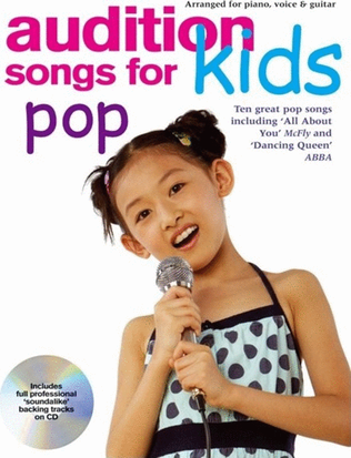 Book cover for Audition Songs Kids Pop Book/CD
