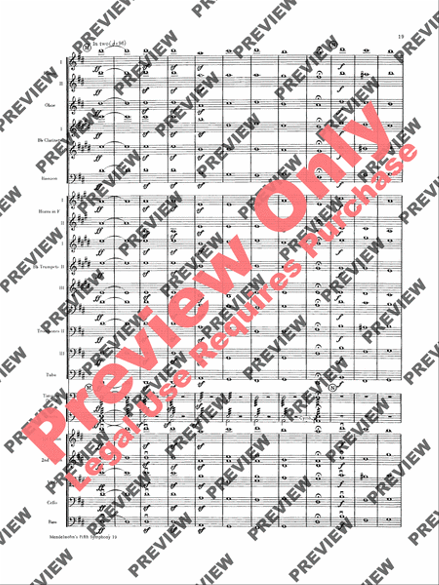 Mendelssohn's 5th Symphony Reformation, 4th Movement Full Orchestra scores gallery preview page 20
