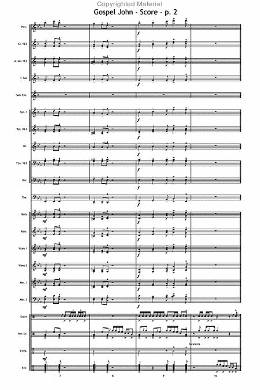 Gospel John Marching Band scores gallery preview page 3