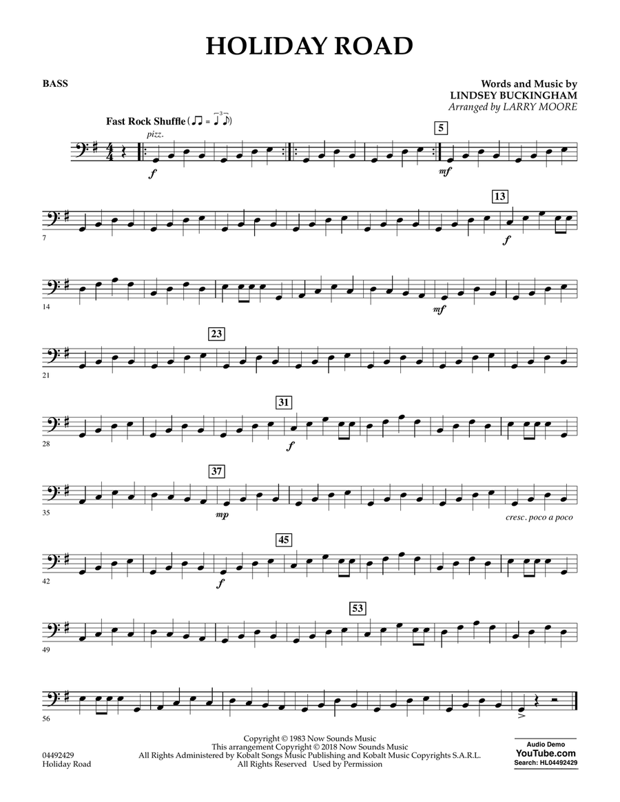 Holiday Road (from National Lampoon's Vacation) (arr. Larry Moore) - Bass Orchestra scores gallery preview page 1
