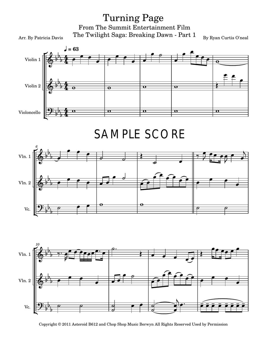 Turning Page String Trio scores gallery preview page 1