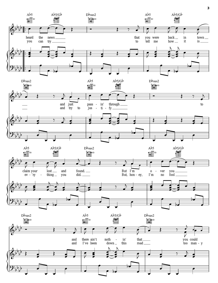 Love Don't Live Here Love Don't Live Here Piano, Vocal, Guitar scores gallery preview page 3