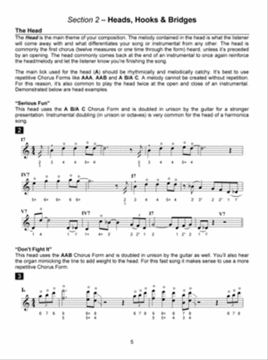 Blues Harmonica Jam Tracks & Soloing Concepts #3 Harmonica scores gallery preview page 5